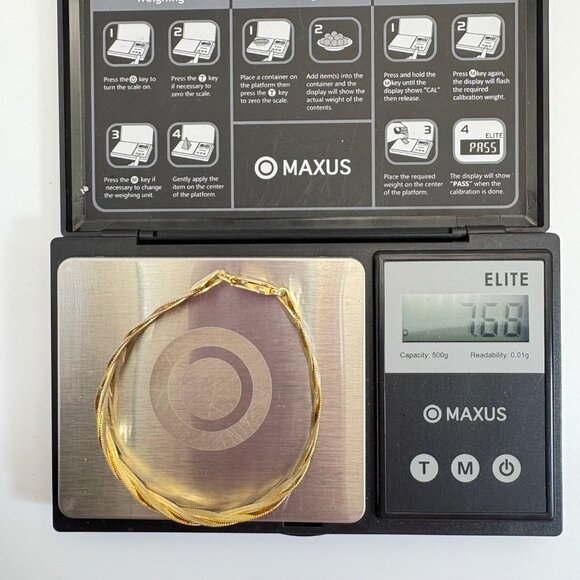 Sterling Silver Two Tone Flattened Twist Herringbone Bracelet Size 7'' Length - Picture 10 of 10